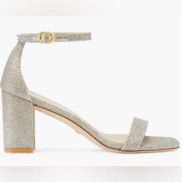 Stuart Weitzman Gold Block Heel Sandals - Picture 3 of 8